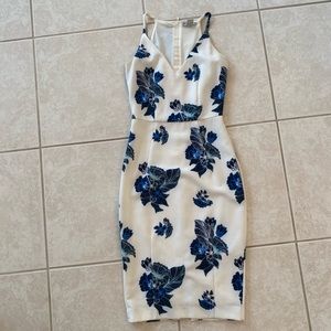 H&M Sheath Dress with Tropical Flower Print - size 4